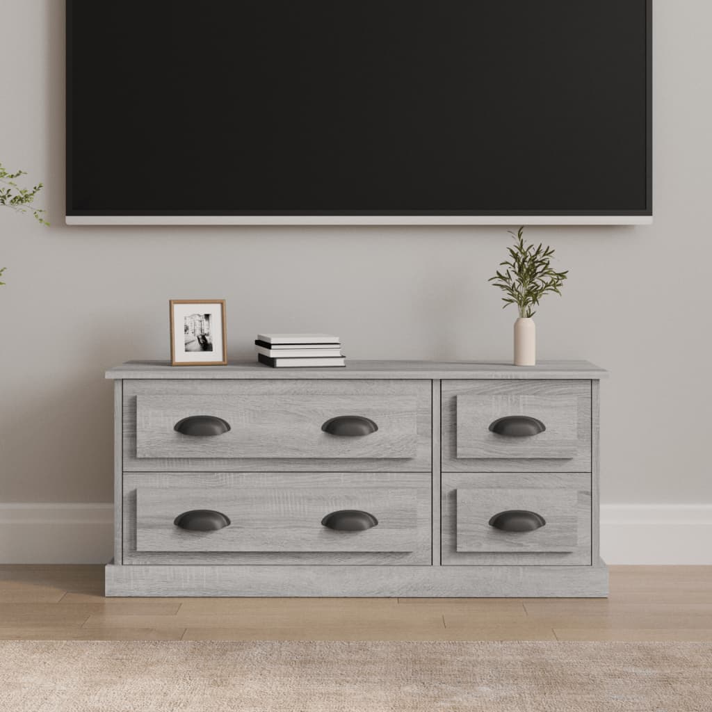 Szürke sonoma színű szerelt fa tv-szekrény 100x35,5x45 cm