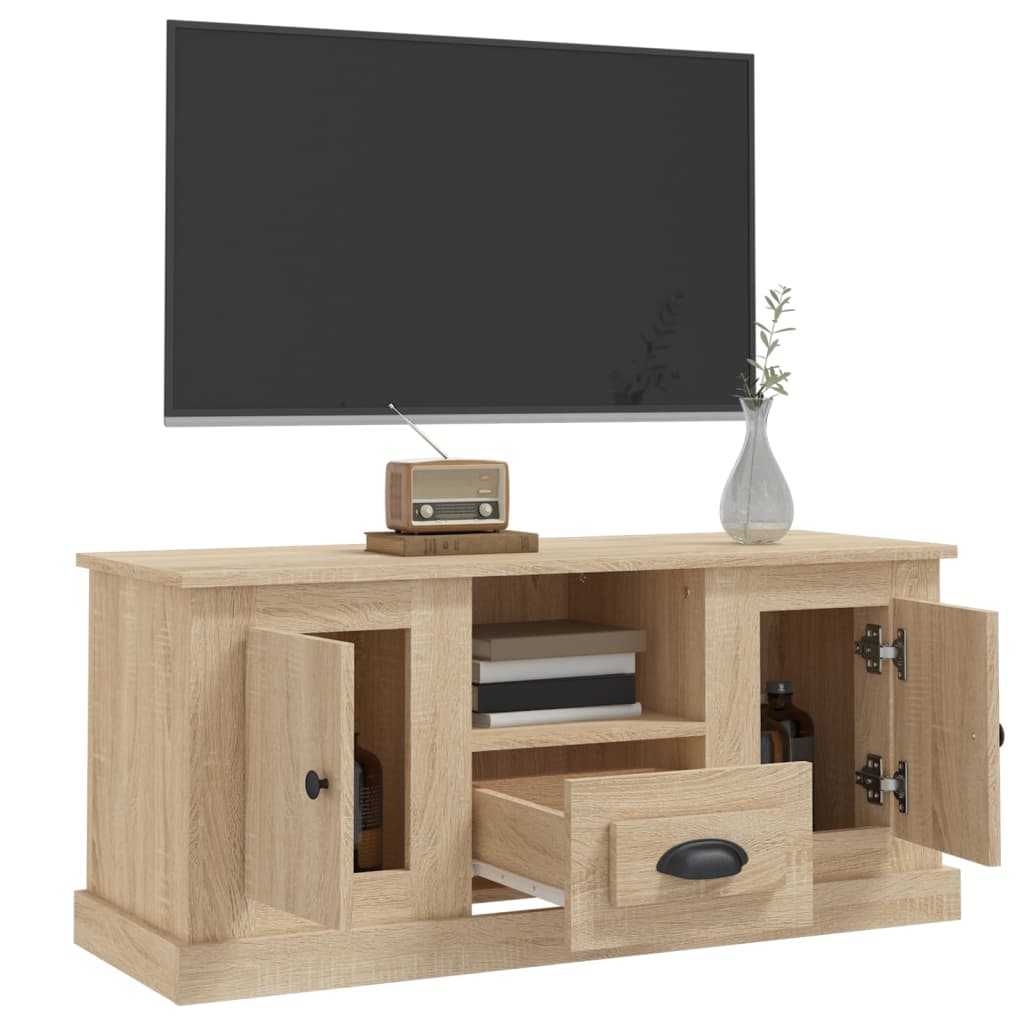 Sonoma-tölgyszínű szerelt fa fali tv-szekrény 100x35,5x45 cm Sonoma-tölgyszínű szerelt fa fali tv-szekrény 100x35,5x45 cm