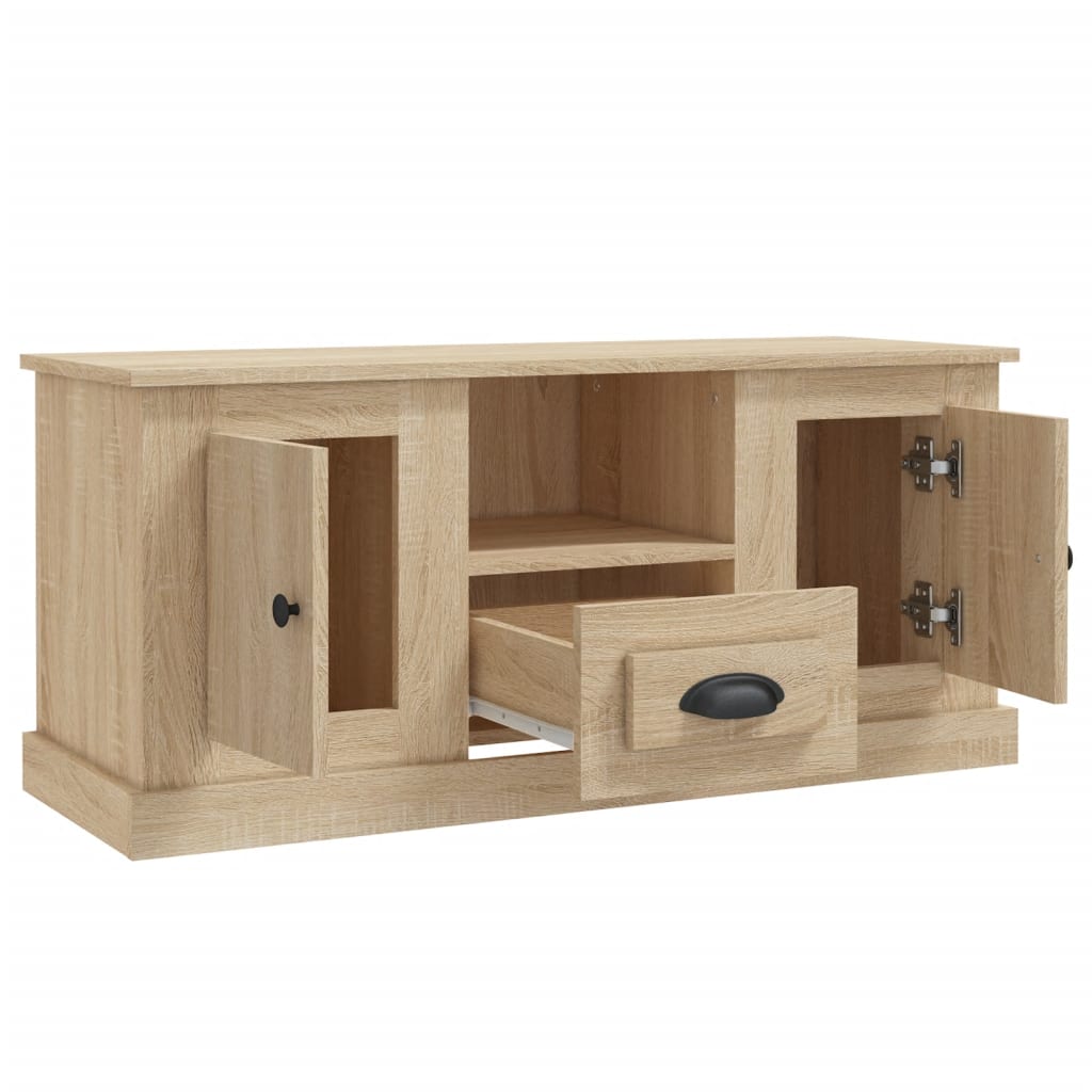 Sonoma-tölgyszínű szerelt fa fali tv-szekrény 100x35,5x45 cm Sonoma-tölgyszínű szerelt fa fali tv-szekrény 100x35,5x45 cm