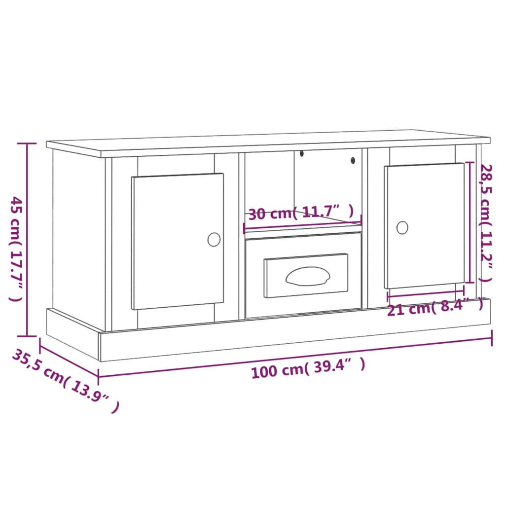 Sonoma-tölgyszínű szerelt fa fali tv-szekrény 100x35,5x45 cm Sonoma-tölgyszínű szerelt fa fali tv-szekrény 100x35,5x45 cm