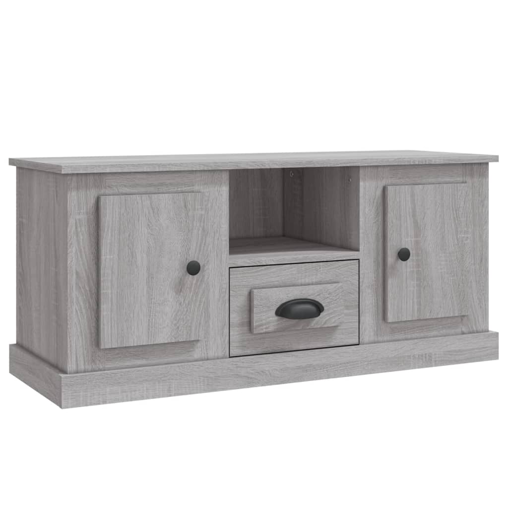 Szürke sonoma színű szerelt fa tv-szekrény 100x35,5x45 cm Szürke sonoma színű szerelt fa tv-szekrény 100x35,5x45 cm