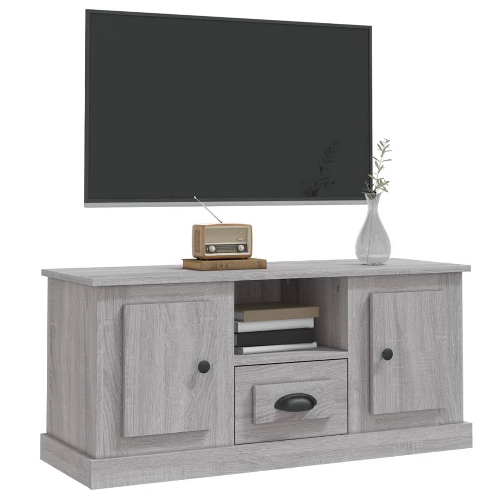 Szürke sonoma színű szerelt fa tv-szekrény 100x35,5x45 cm Szürke sonoma színű szerelt fa tv-szekrény 100x35,5x45 cm