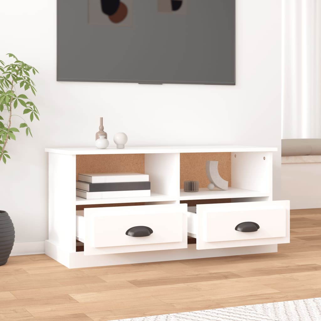 Fehér szerelt fa tv-szekrény 93x35,5x45 cm