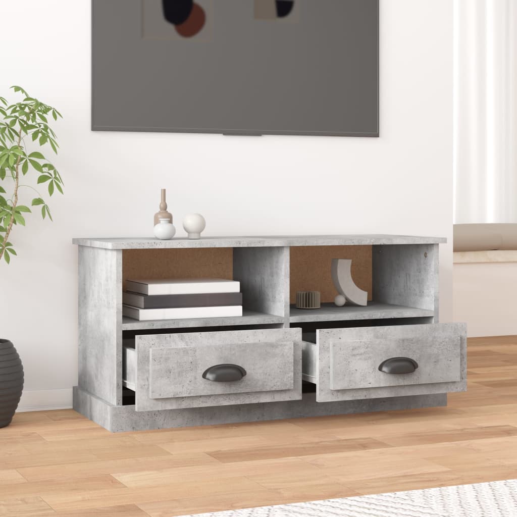 Betonszürke szerelt fa tv-szekrény 93 x 35,5 x 45 cm Betonszürke szerelt fa tv-szekrény 93 x 35,5 x 45 cm