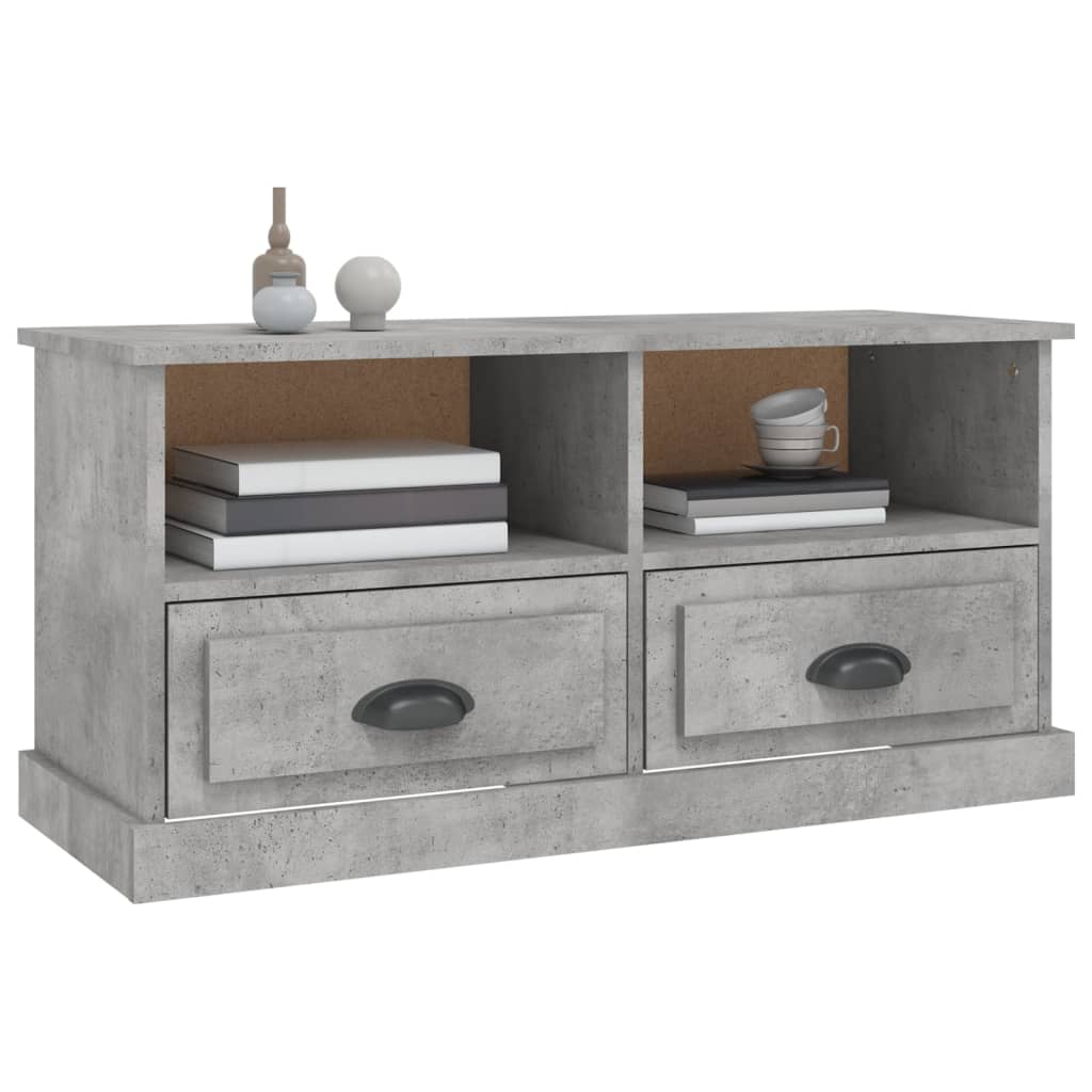 Betonszürke szerelt fa tv-szekrény 93 x 35,5 x 45 cm Betonszürke szerelt fa tv-szekrény 93 x 35,5 x 45 cm