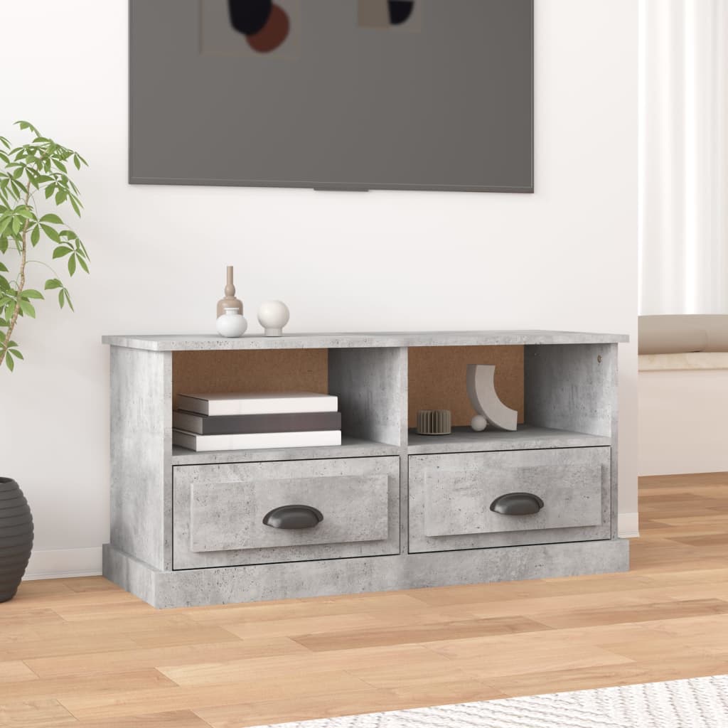 Betonszürke szerelt fa tv-szekrény 93 x 35,5 x 45 cm Betonszürke szerelt fa tv-szekrény 93 x 35,5 x 45 cm