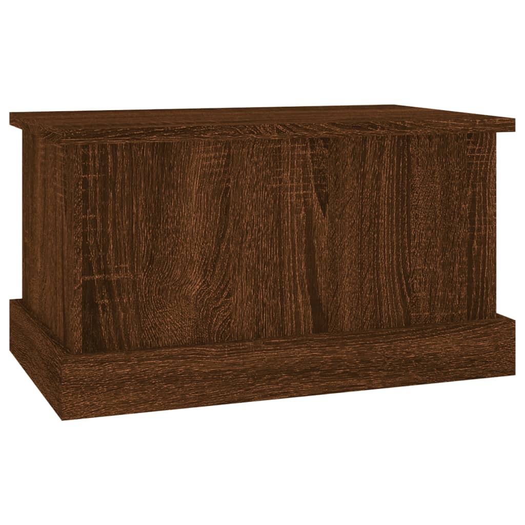 Barna tölgy színű szerelt fa tárolóláda 50x30x28 cm
