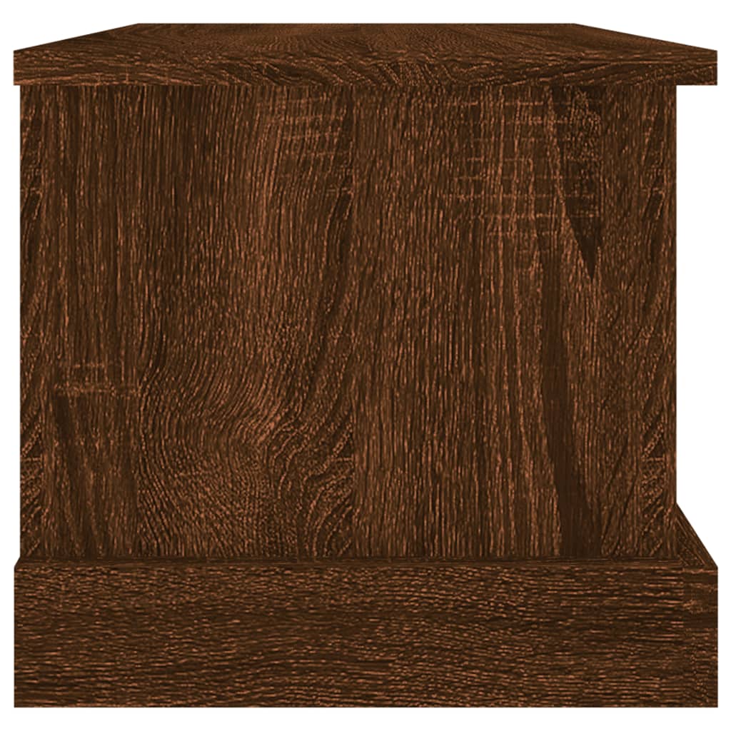 Barna tölgy színű szerelt fa tárolóláda 50x30x28 cm