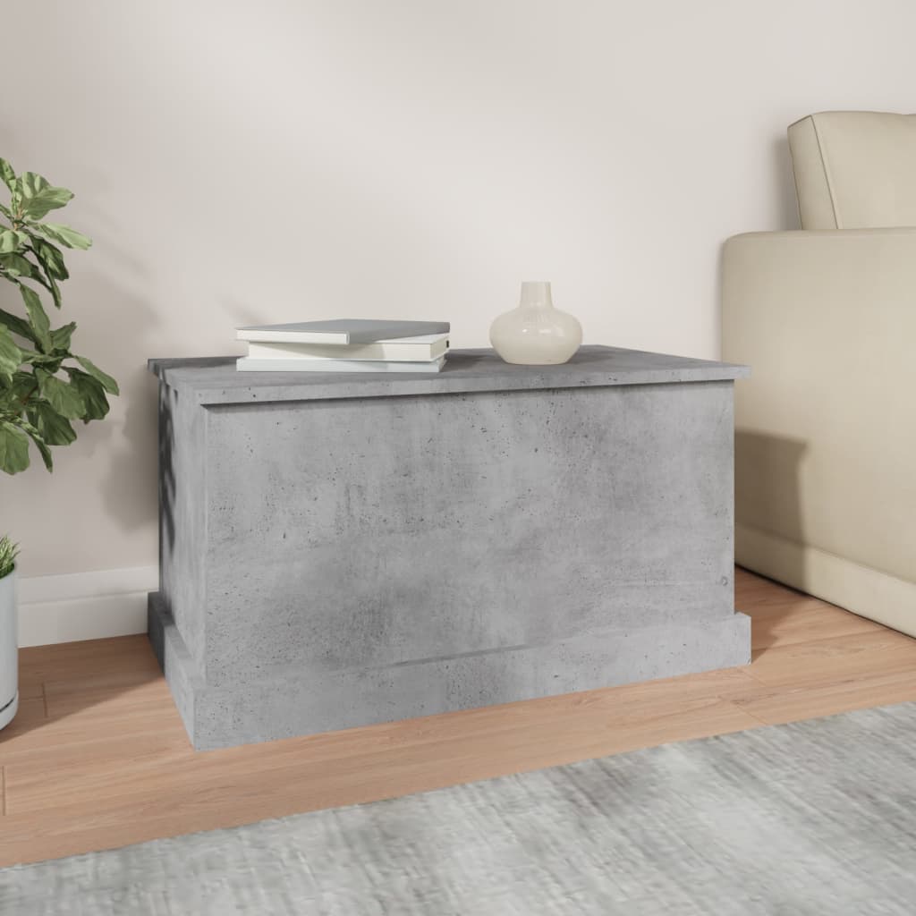 Betonszürke szerelt fa tárolóláda 70x40x38 cm