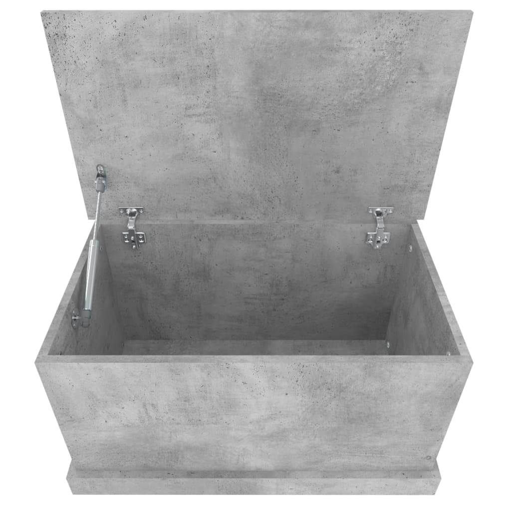 Betonszürke szerelt fa tárolóláda 70x40x38 cm