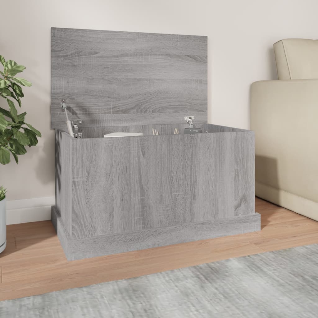 Szürke sonoma szerelt fa tárolóláda 70x40x38 cm