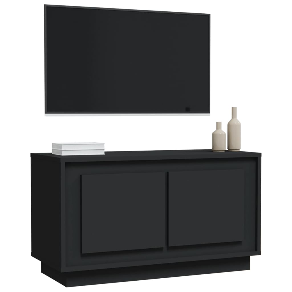 Fekete szerelt fa tv-szekrény 80x35x45 cm Fekete szerelt fa tv-szekrény 80x35x45 cm
