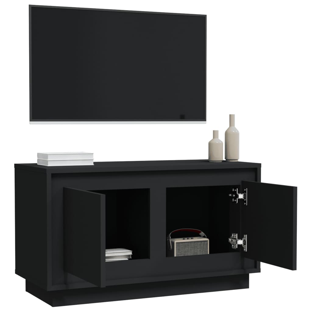 Fekete szerelt fa tv-szekrény 80x35x45 cm Fekete szerelt fa tv-szekrény 80x35x45 cm