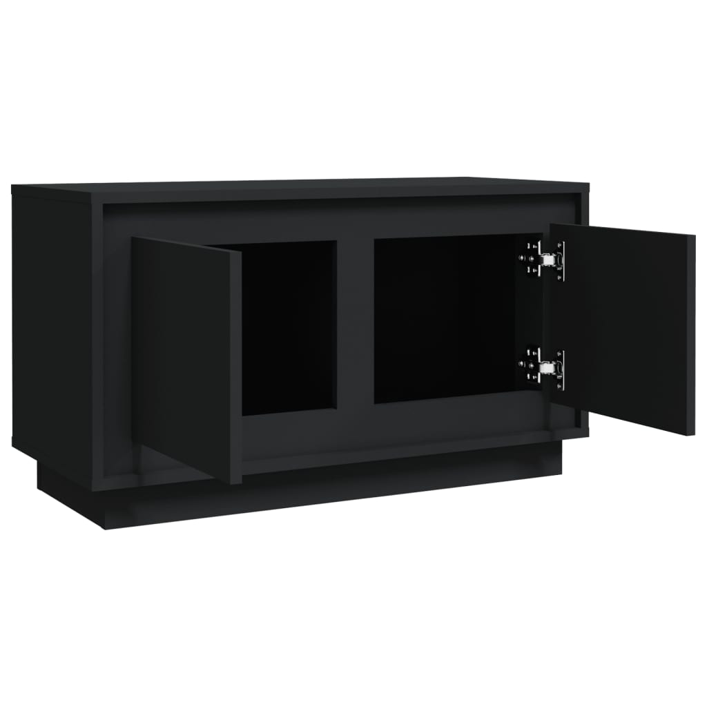 Fekete szerelt fa tv-szekrény 80x35x45 cm Fekete szerelt fa tv-szekrény 80x35x45 cm