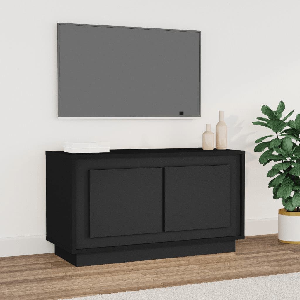 Fekete szerelt fa tv-szekrény 80x35x45 cm Fekete szerelt fa tv-szekrény 80x35x45 cm
