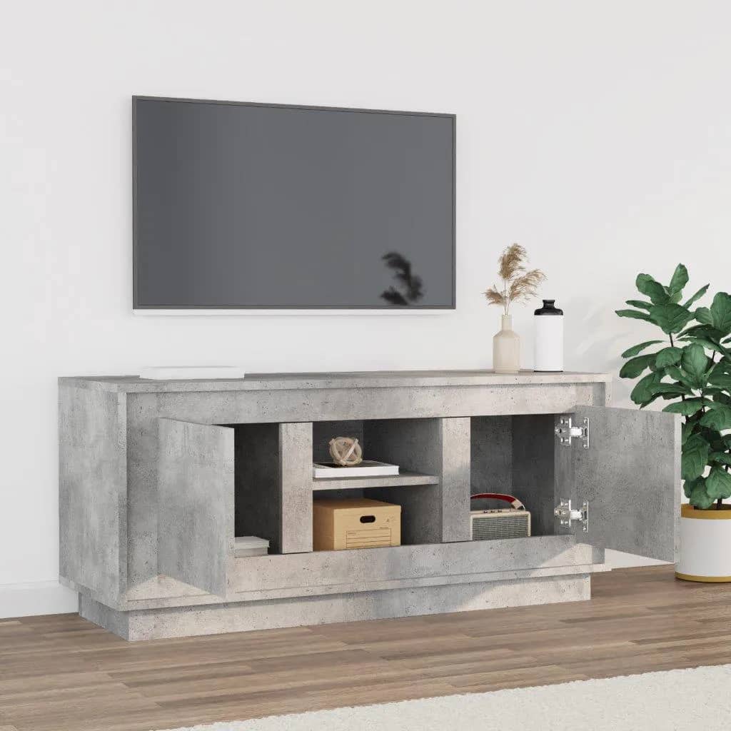 Betonszürke szerelt fa tv-szekrény 102x35x45 cm