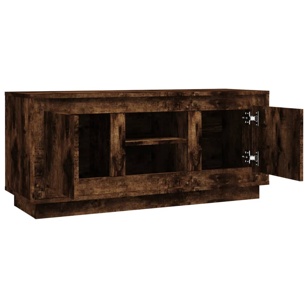 Füstös tölgyszínű szerelt fa tv-szekrény 102 x 35 x 45 cm Füstös tölgyszínű szerelt fa tv-szekrény 102 x 35 x 45 cm