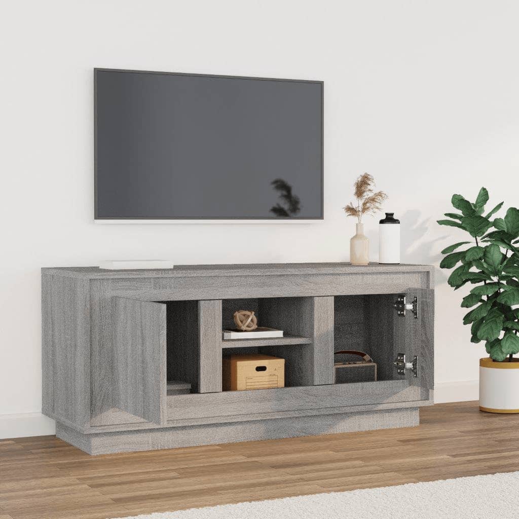 Szürke sonoma színű szerelt fa tv-szekrény 102x35x45 cm Szürke sonoma színű szerelt fa tv-szekrény 102x35x45 cm