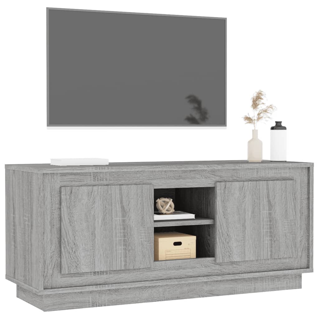 Szürke sonoma színű szerelt fa tv-szekrény 102x35x45 cm Szürke sonoma színű szerelt fa tv-szekrény 102x35x45 cm
