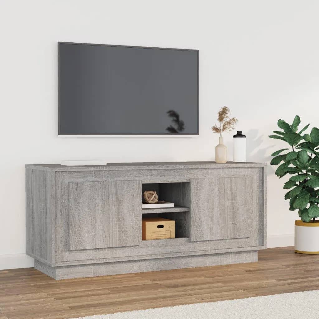 Szürke sonoma színű szerelt fa tv-szekrény 102x35x45 cm Szürke sonoma színű szerelt fa tv-szekrény 102x35x45 cm