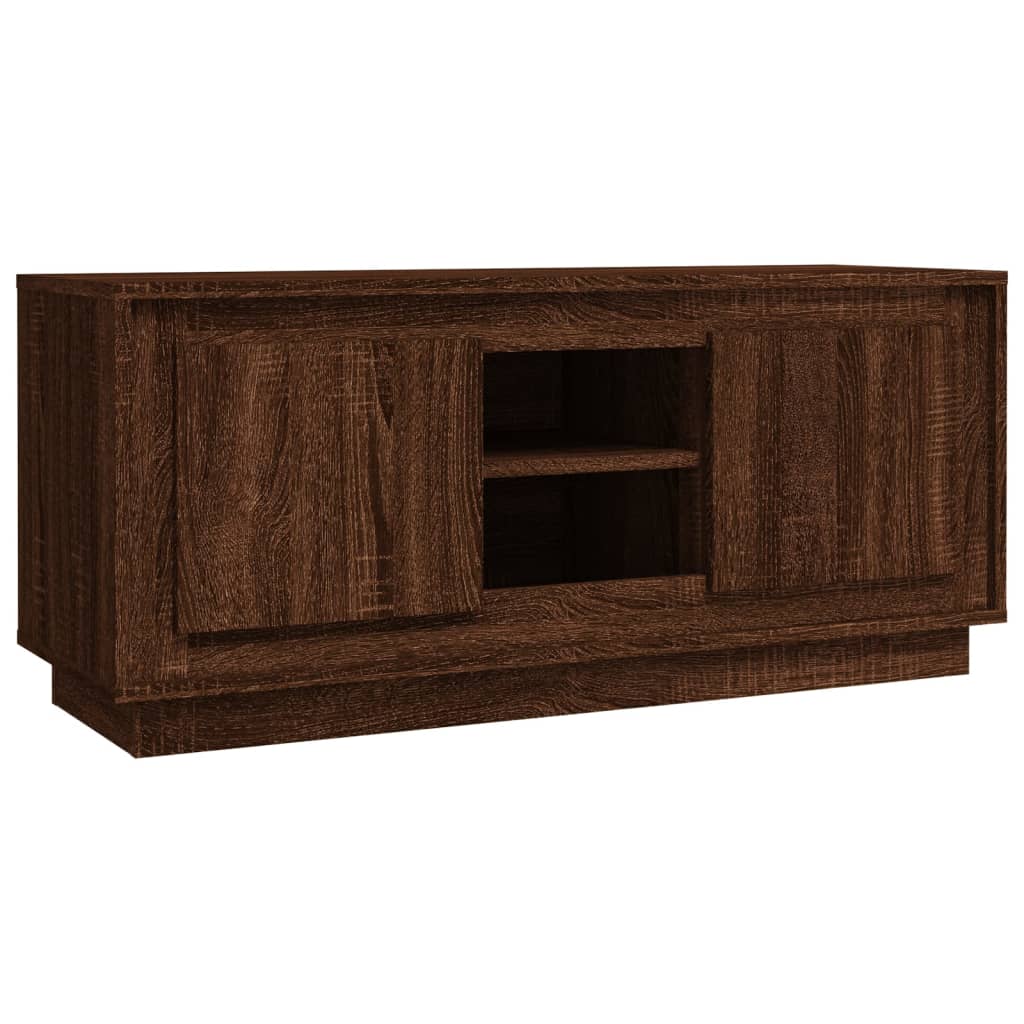 Barna tölgy színű szerelt fa tv-szekrény 102x35x45 cm Barna tölgy színű szerelt fa tv-szekrény 102x35x45 cm