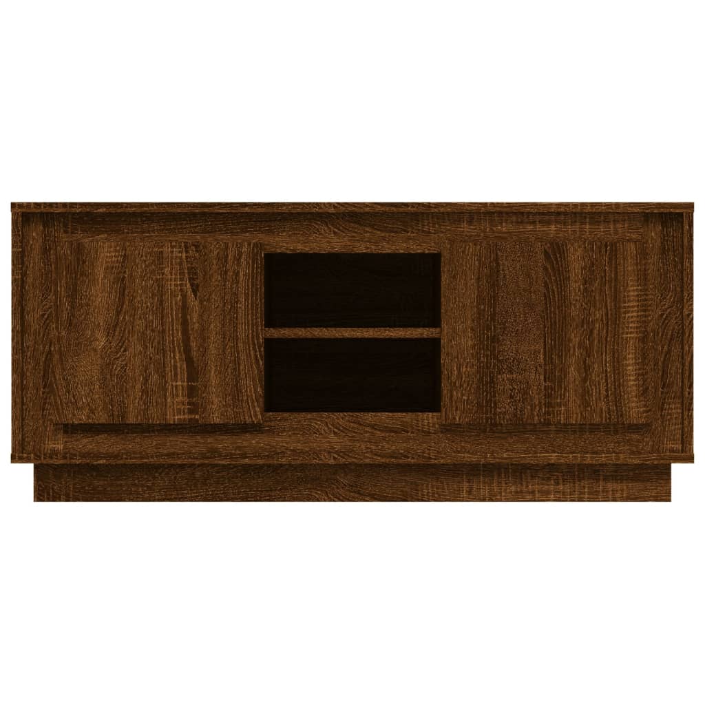 Barna tölgy színű szerelt fa tv-szekrény 102x35x45 cm Barna tölgy színű szerelt fa tv-szekrény 102x35x45 cm