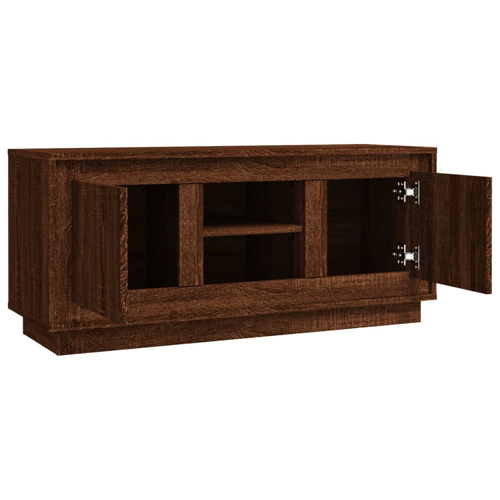 Barna tölgy színű szerelt fa tv-szekrény 102x35x45 cm Barna tölgy színű szerelt fa tv-szekrény 102x35x45 cm
