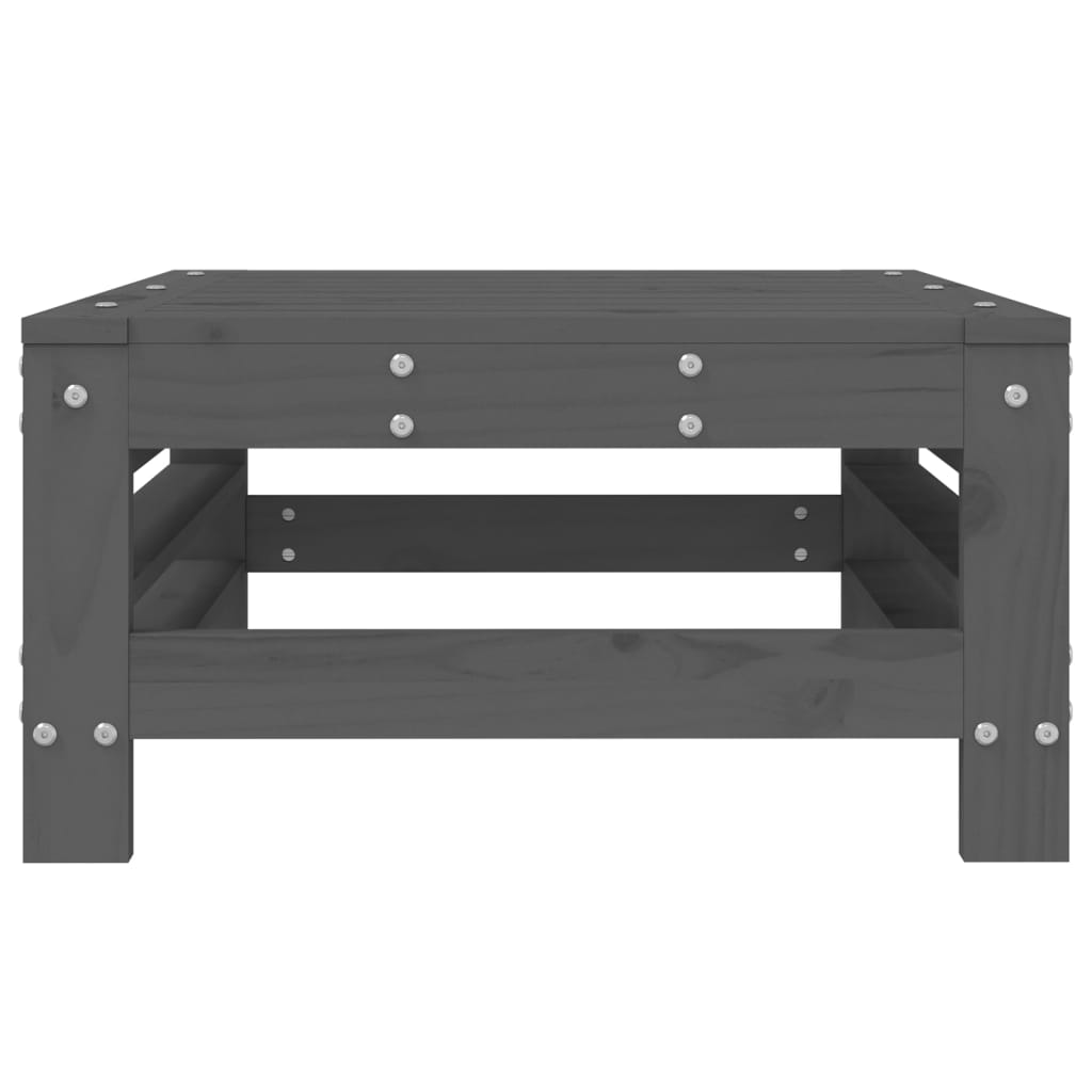 Szürke tömör fenyőfa kerti lábzsámoly