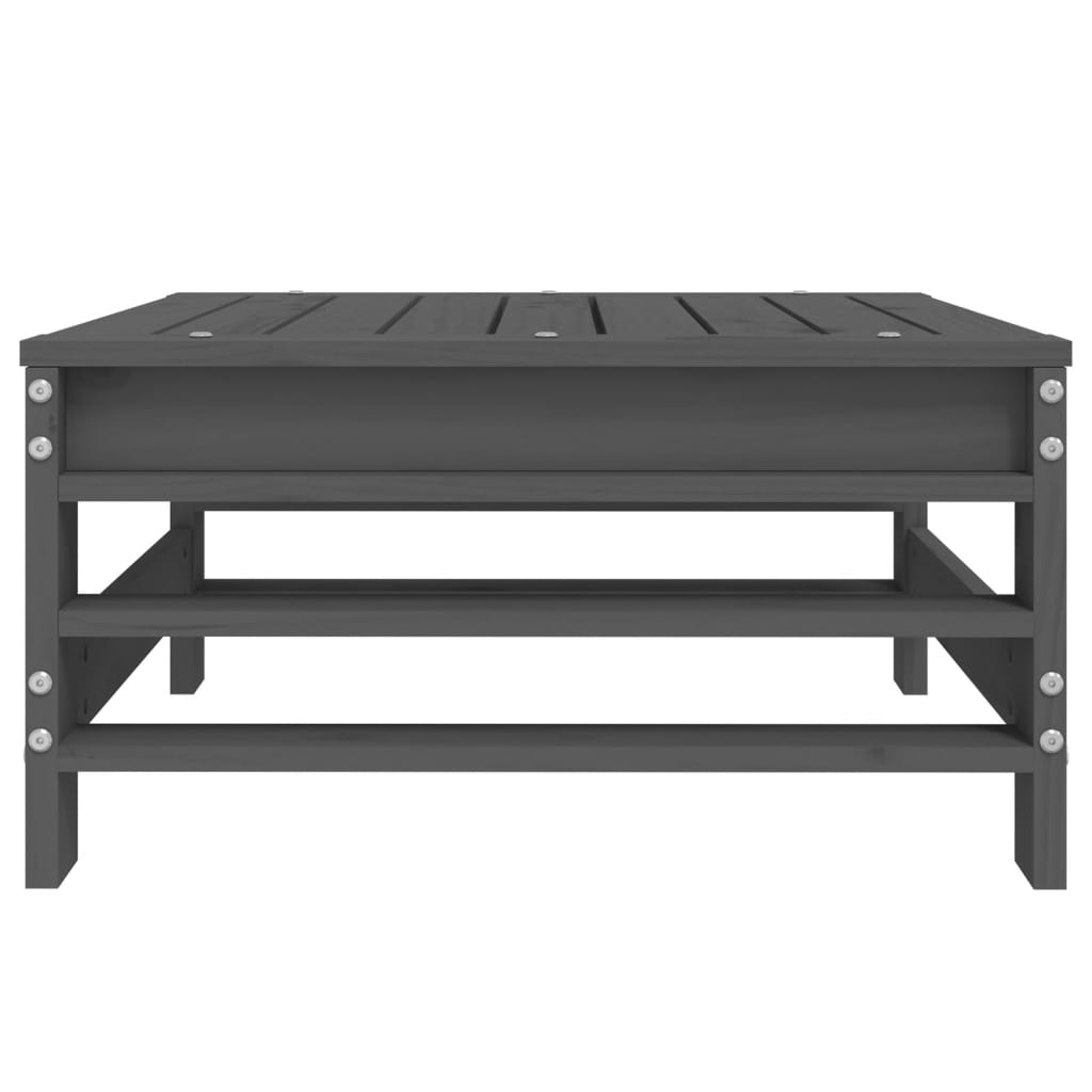 Szürke tömör fenyőfa kerti lábzsámoly