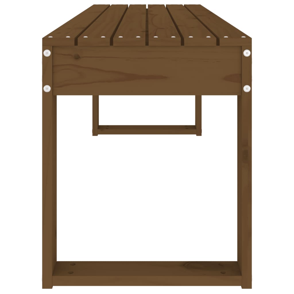 Mézbarna tömör fenyőfa kerti pad 110x38x45 cm