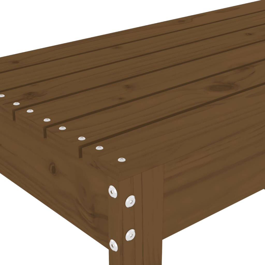 Mézbarna tömör fenyőfa kerti pad 110x38x45 cm