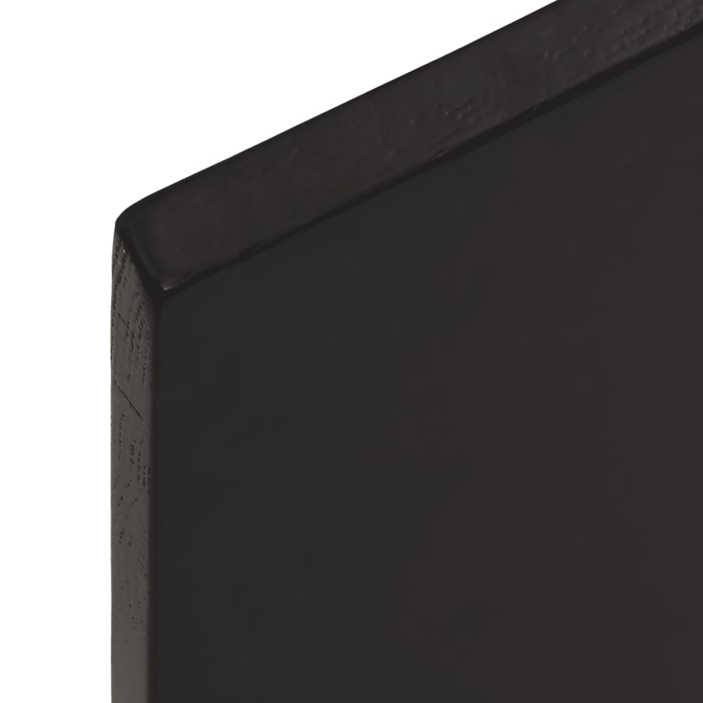 Sötétbarna kezelt tömör tölgyfa fali polc 80x40x2 cm
