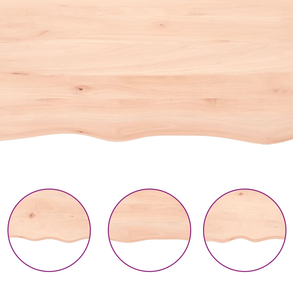 Asztallap 80x60x(2-4) cm kezeletlen tömör fa élőszegélyes