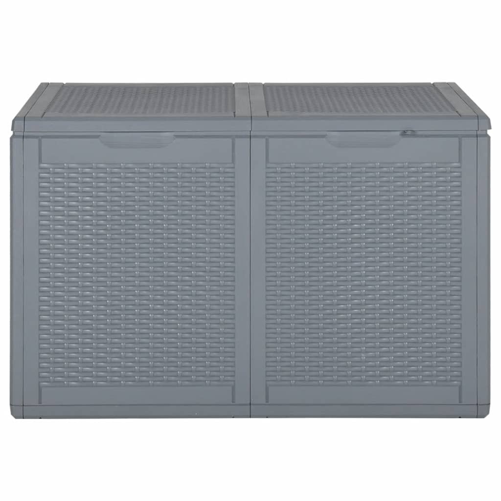 Szürke pp rattan kerti tárolóláda 180 l