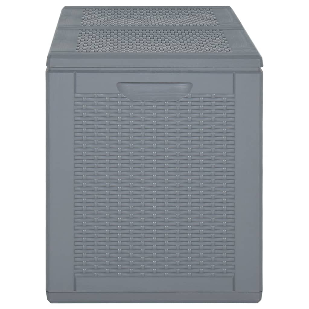 Szürke pp rattan kerti tárolóláda 180 l