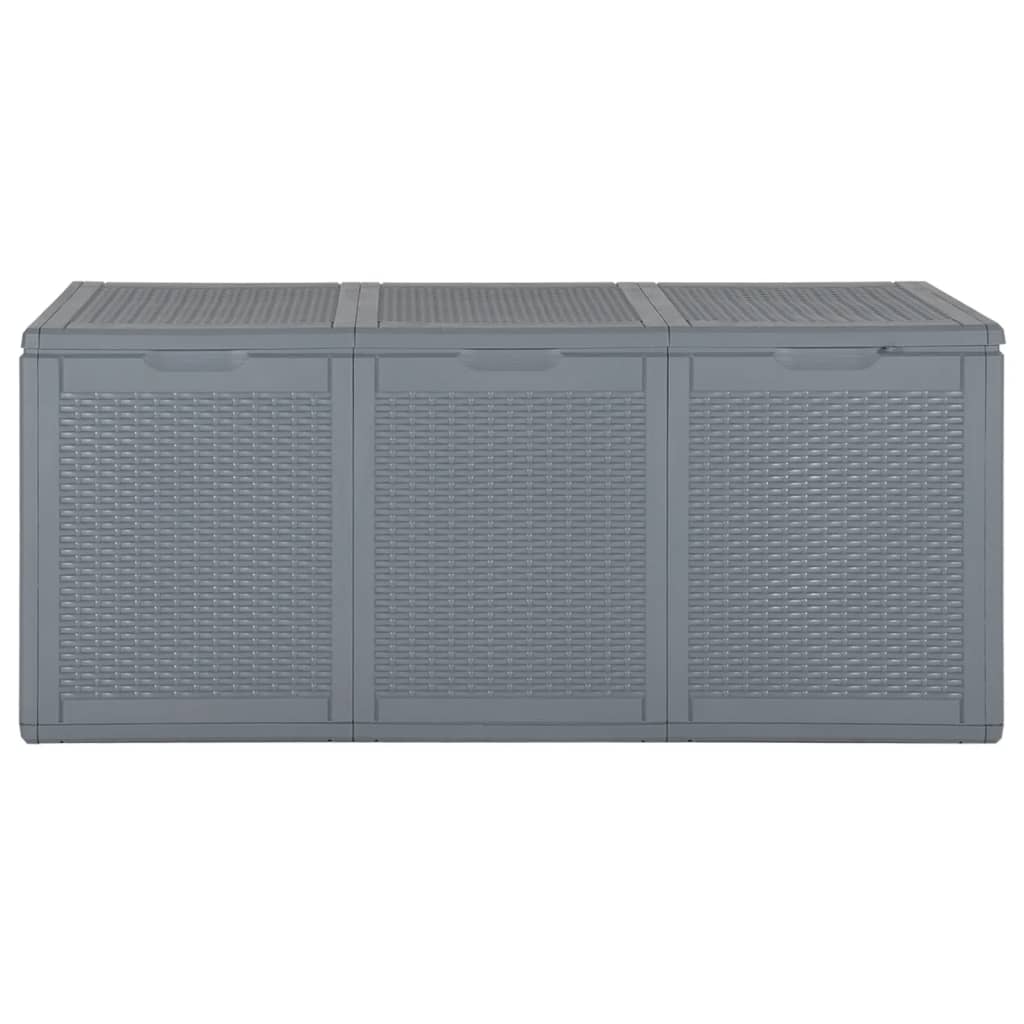 Szürke pp rattan kerti tárolóláda 270 l
