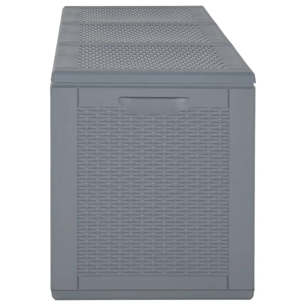 Szürke pp rattan kerti tárolóláda 270 l