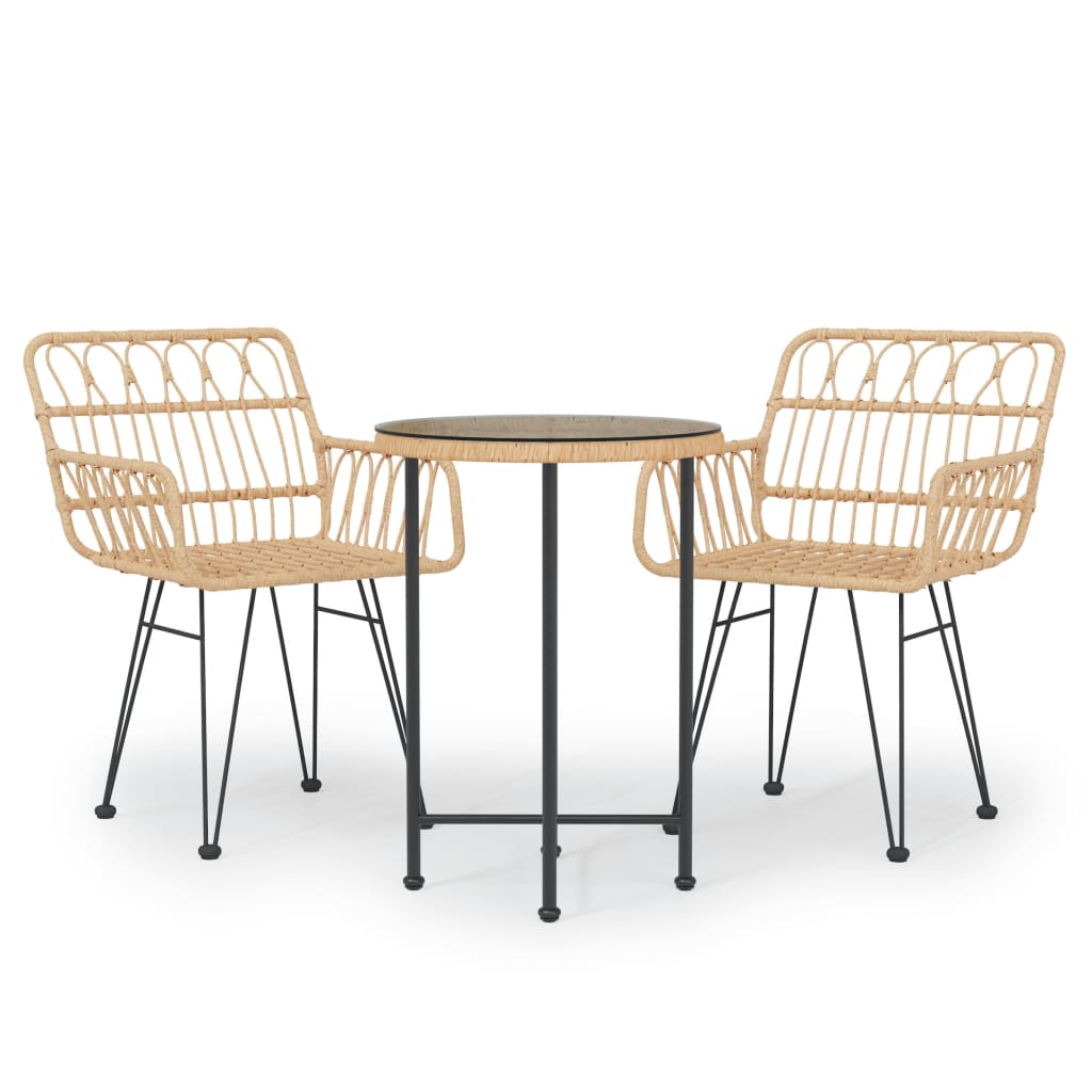 3 részes polirattan kerti étkezőgarnitúra