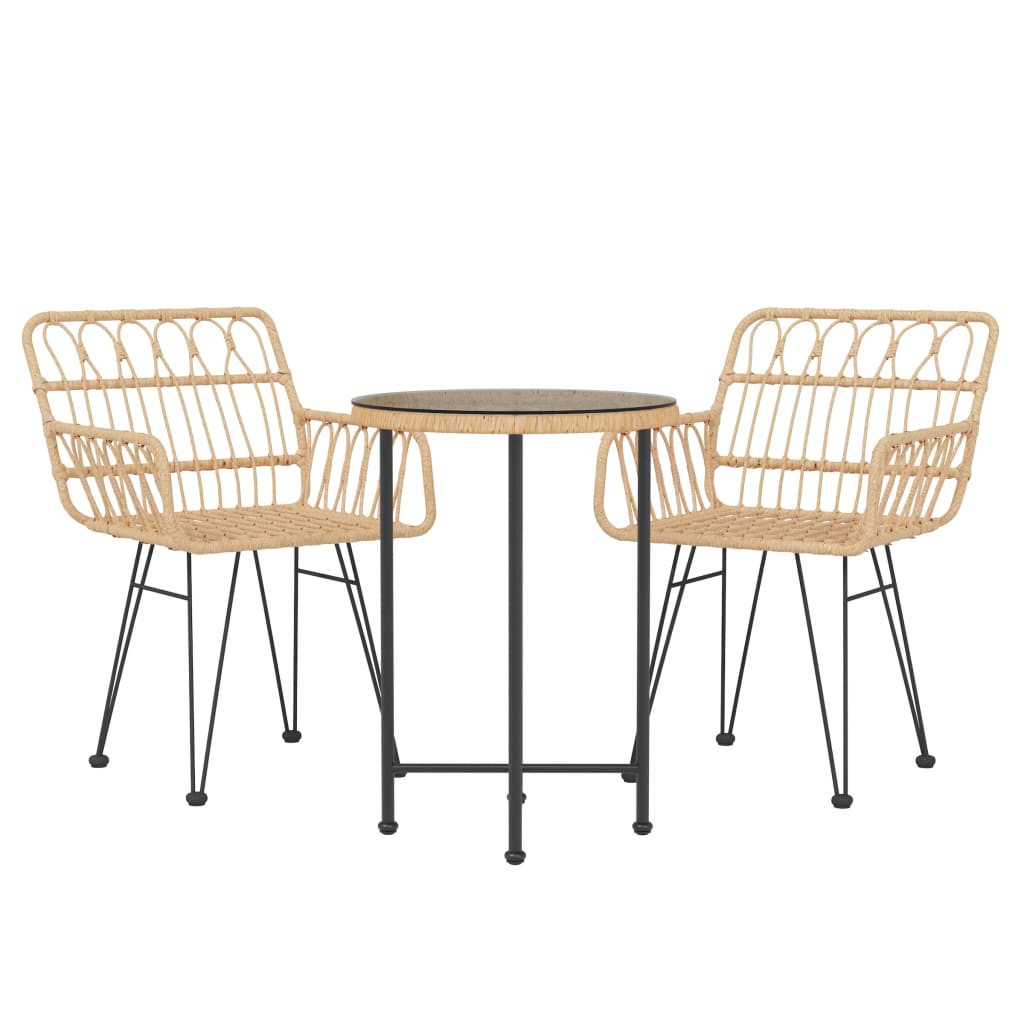 3 részes polirattan kerti étkezőgarnitúra