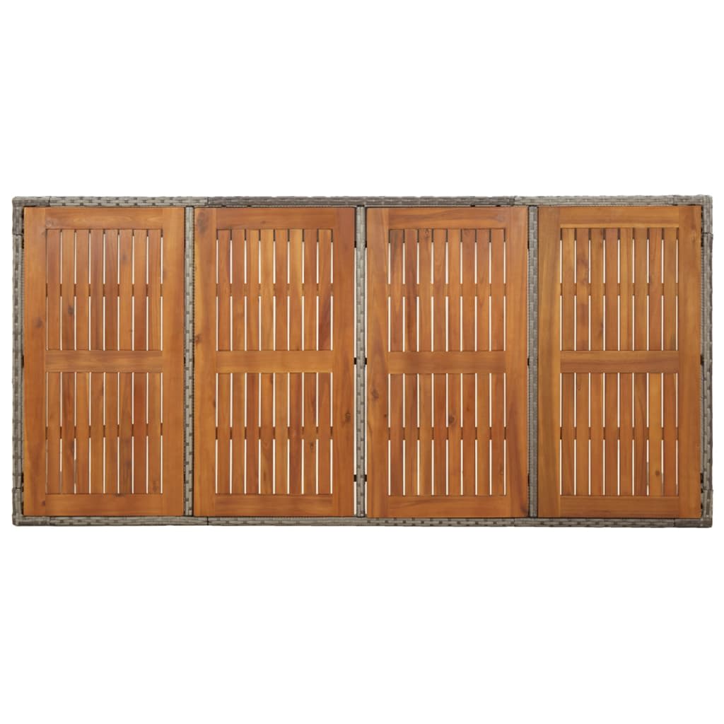 9-részes szürke polyrattan kerti ülőgarnitúra párnákkal