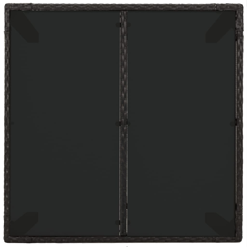 5 részes fekete polyrattan kerti étkezőgarnitúra párnákkal