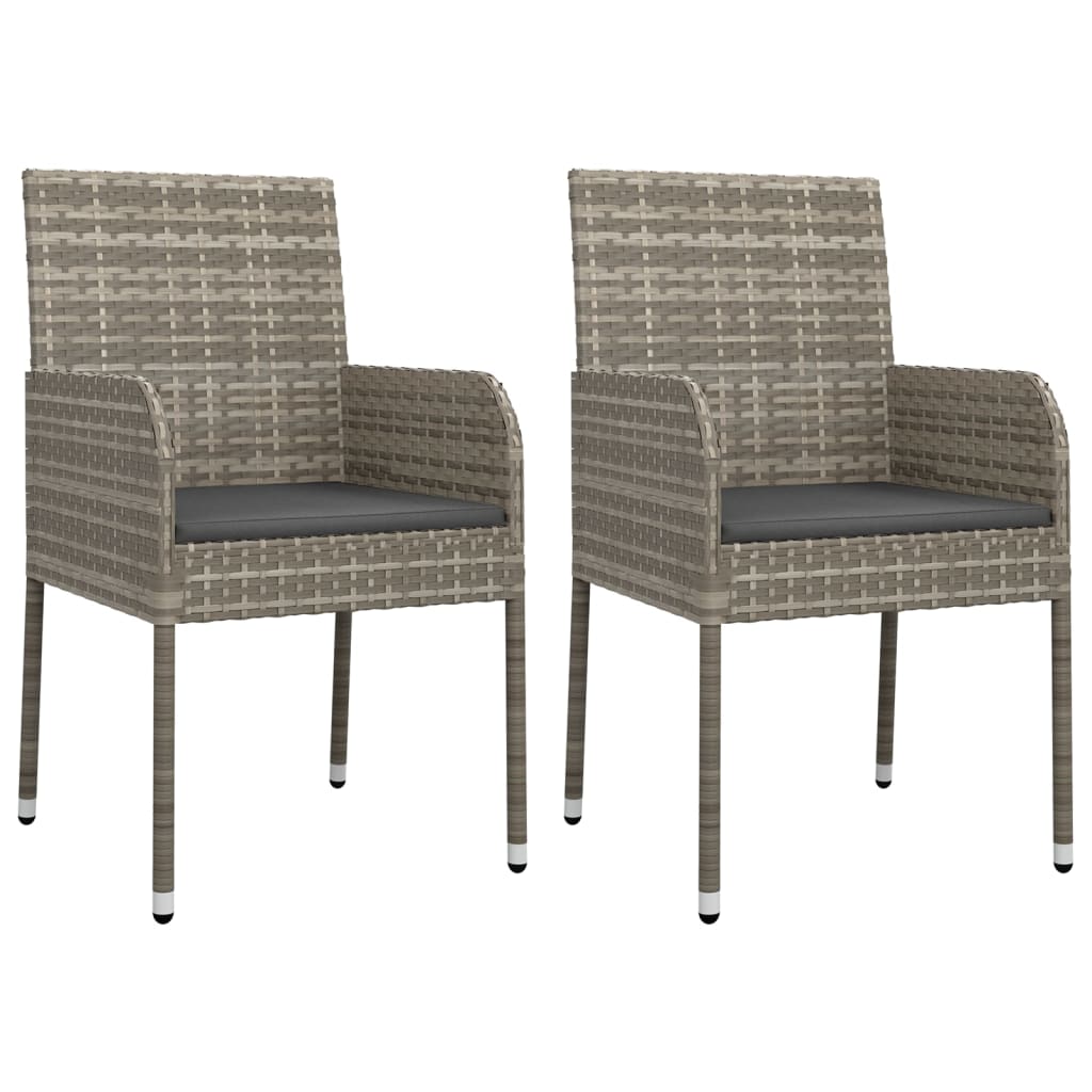3 részes szürke polyrattan kerti étkezőgarnitúra párnával 3 részes szürke polyrattan kerti étkezőgarnitúra párnával