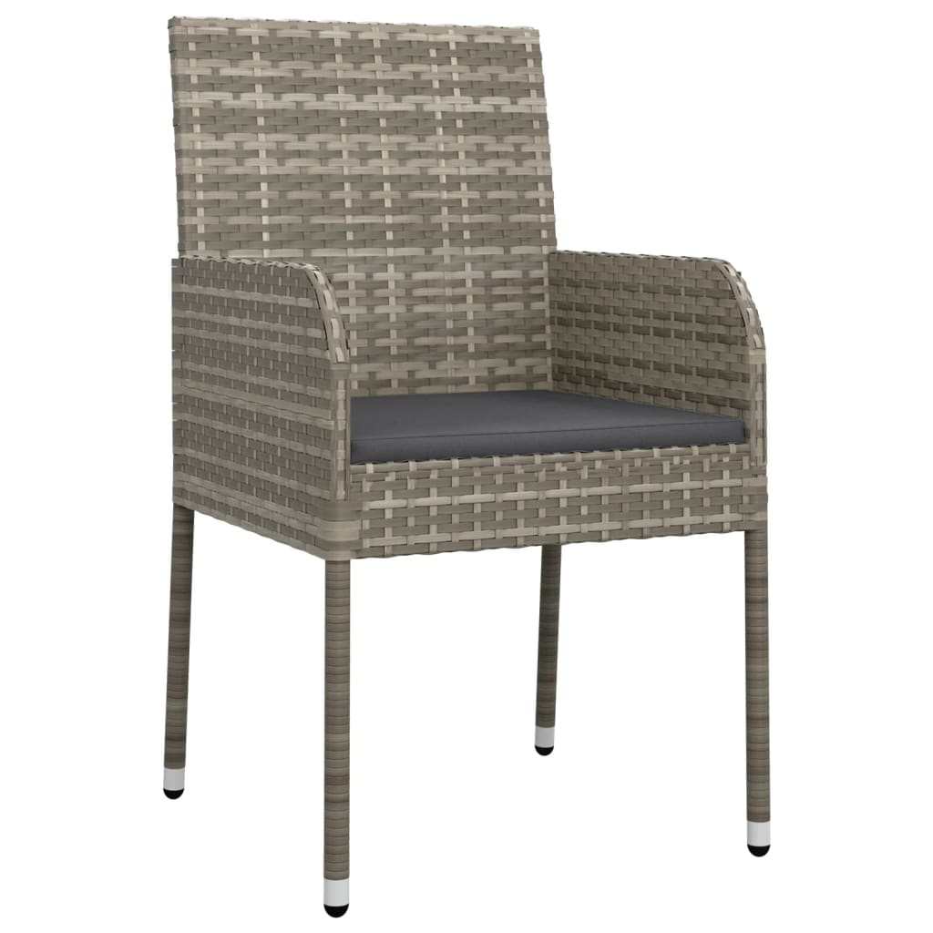3 részes szürke polyrattan kerti étkezőgarnitúra párnával 3 részes szürke polyrattan kerti étkezőgarnitúra párnával