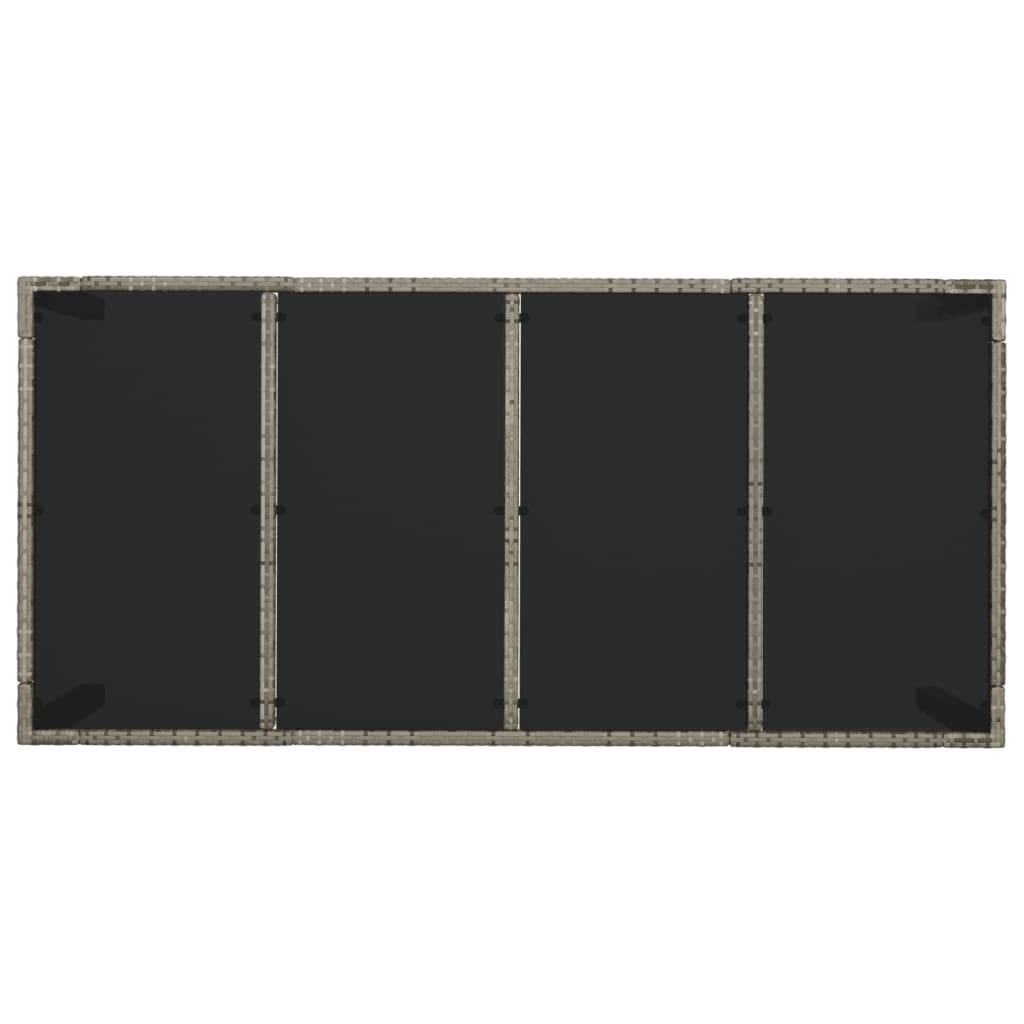 7 részes szürke polyrattan kerti étkezőgarnitúra párnával