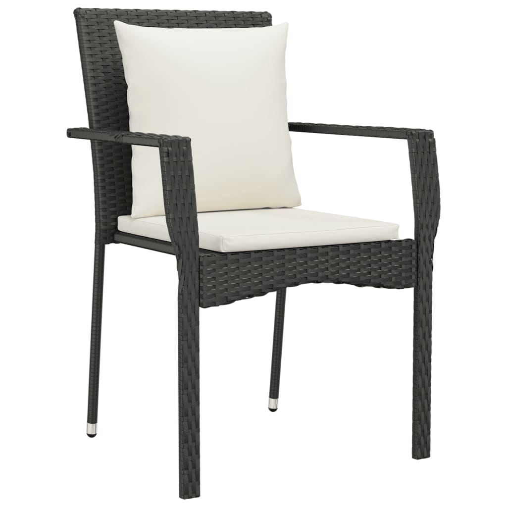 7 részes fekete polyrattan kerti ülőgarnitúra párnákkal 7 részes fekete polyrattan kerti ülőgarnitúra párnákkal
