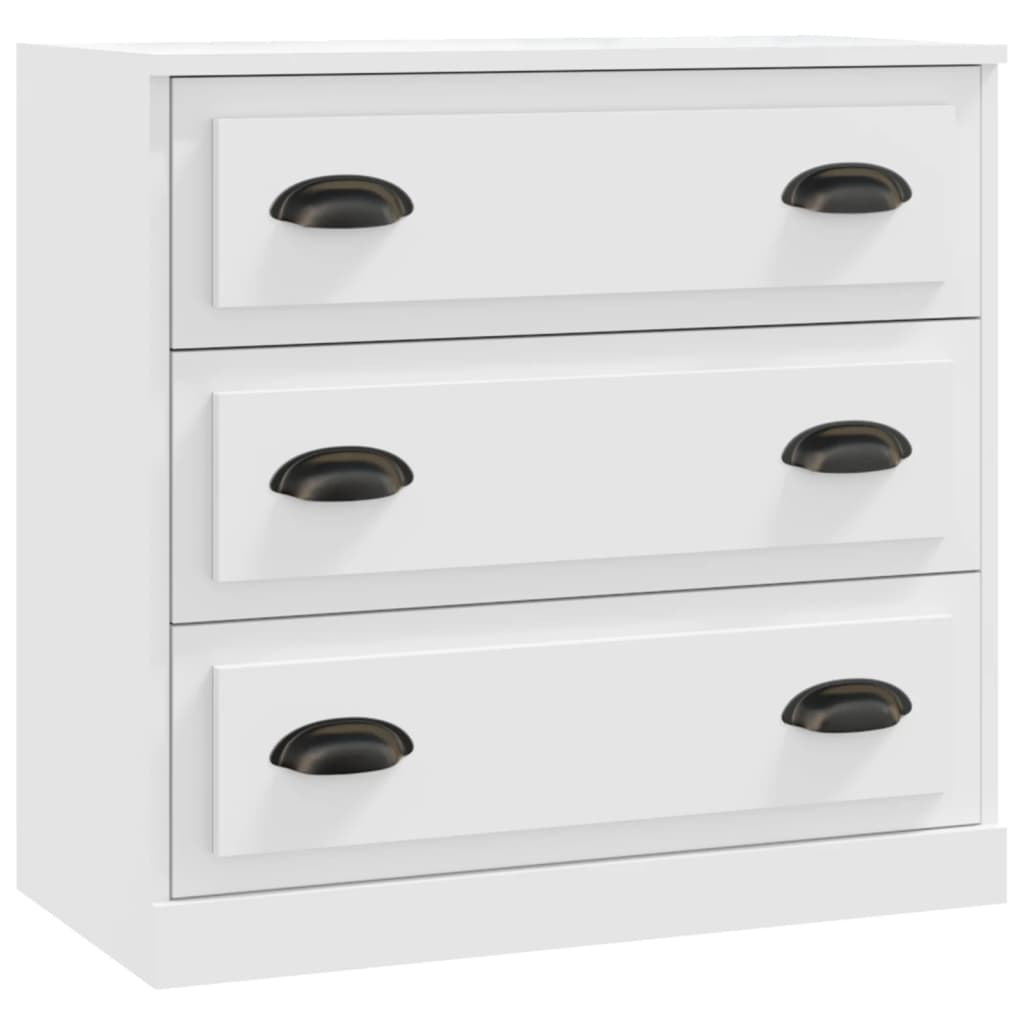 2 db fehér szerelt fa tálalószekrény