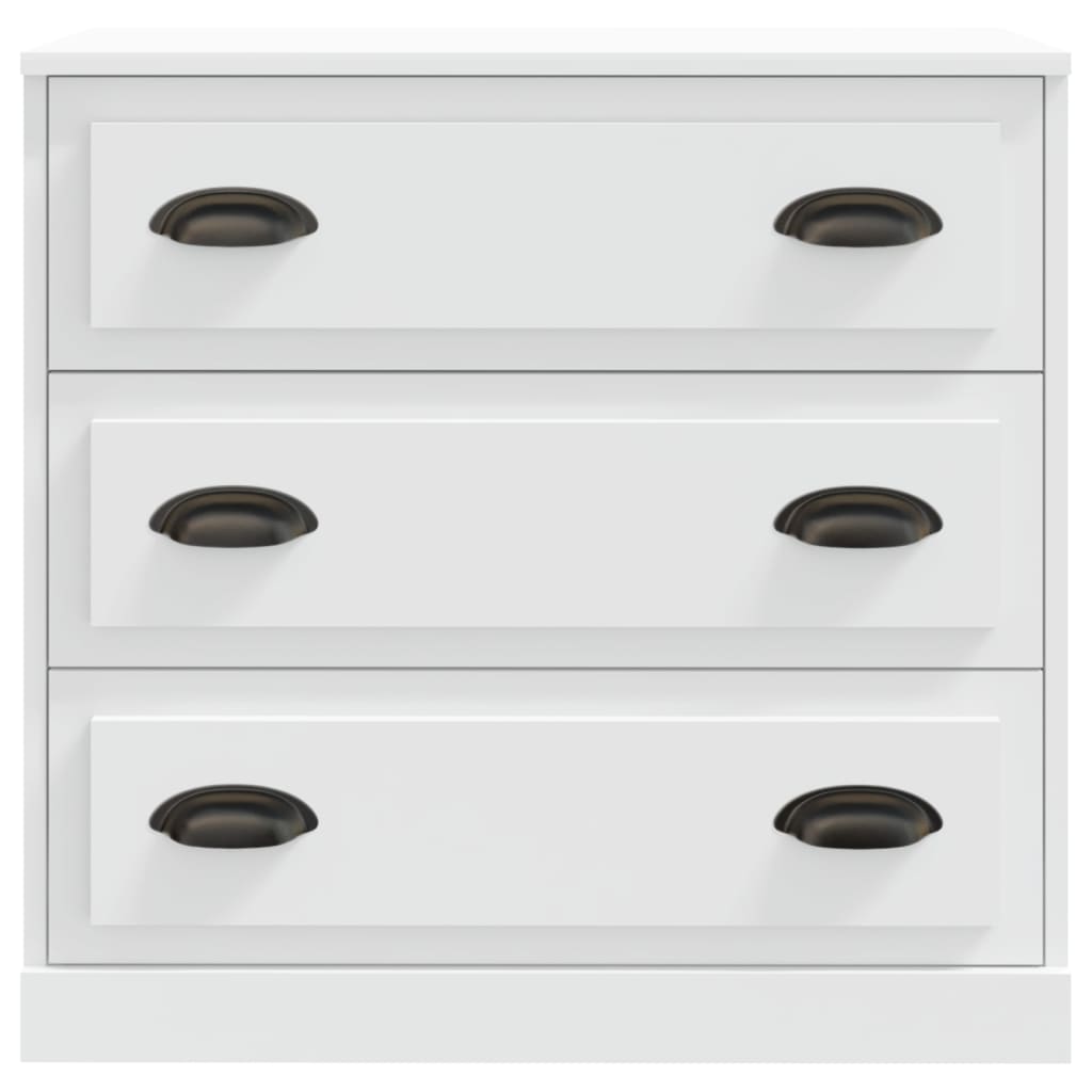 2 db fehér szerelt fa tálalószekrény