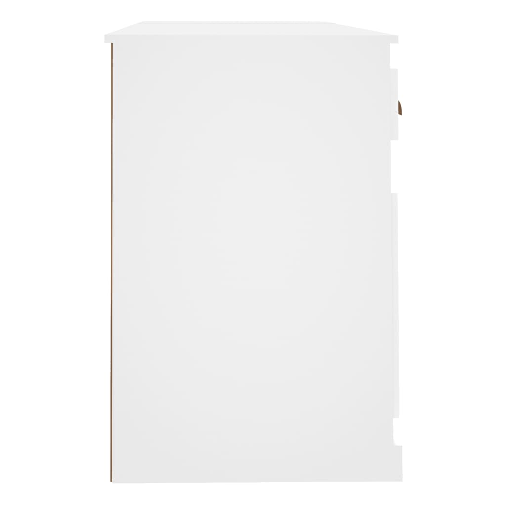 Fehér szerelt fa íróasztal szekrénnyel