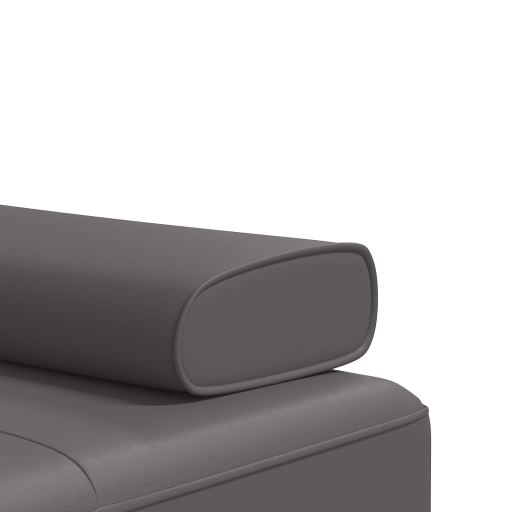 Szürke l-alakú műbőr kanapéágy 255x140x70 cm