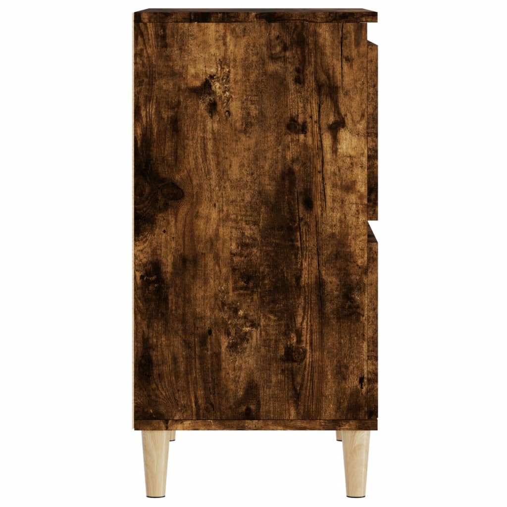 2 db füstös tölgy színű szerelt fa tálalószekrény 60x35x70 cm
